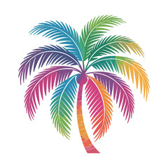 Obraz premium A vibrant and colorful rainbow palm tree.