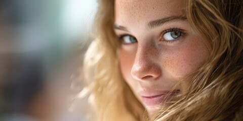 Naklejka premium 美しい瞳を持つ女性のポートレート