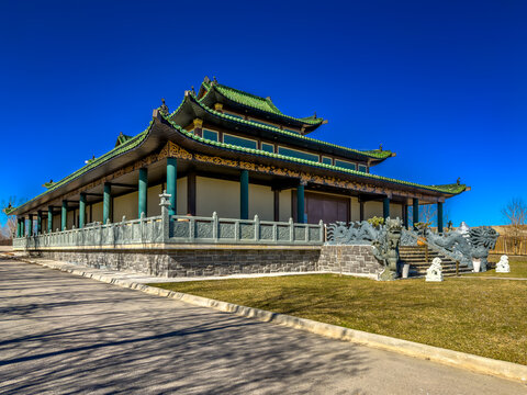 Vietnamese Chua Cham Lo Vuong Buddhist temple constructed in 2015 in the city of Maple, Vaughan, Ontario, Canada. A National Heritage site. on Easter 2026