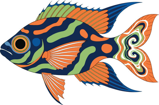 Fish vector silhouette illustration on white background