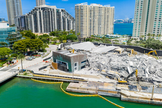 Aerial drone stock photo Mandarin Oriental Hotel implosion 2026