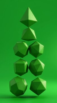 Green geometric shapes stacked vertically.