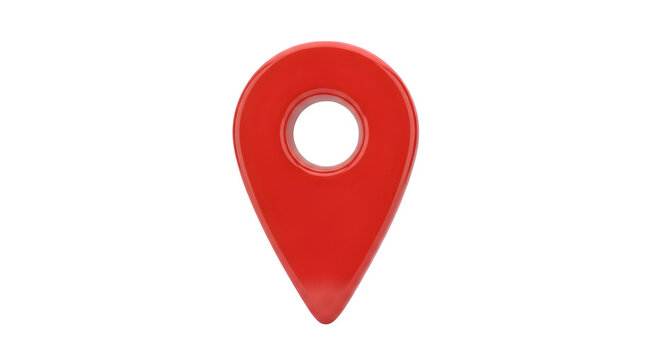 A red map pin marker on a transparent background