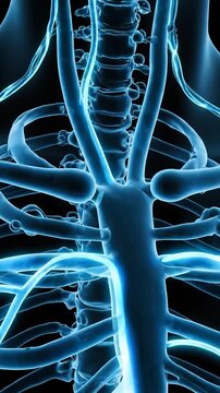 Detailed 3D Animation of the Human Circulatory System and Nervous System in the Thorax and Neck