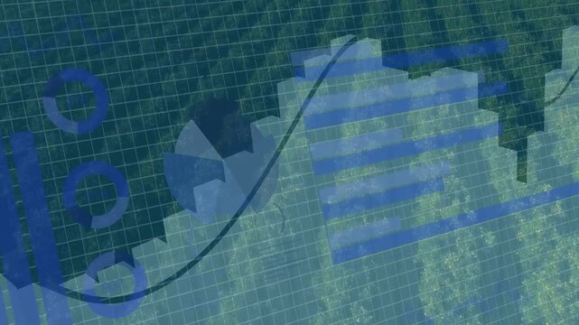 Vertical video: Finance charts shifting right as trend line entering left, visualizing growth