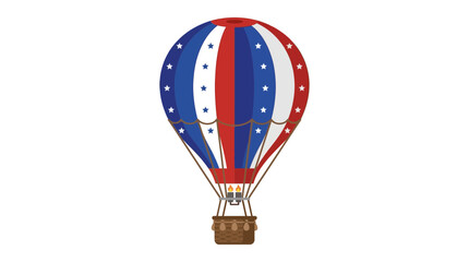 Fototapeta premium Patriotic hot air balloon for 4th July celebrations and Independence Day festivities, vibrant colors and classic design