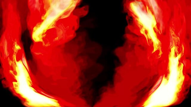 cartoon look fire smoke circle loop effects animation