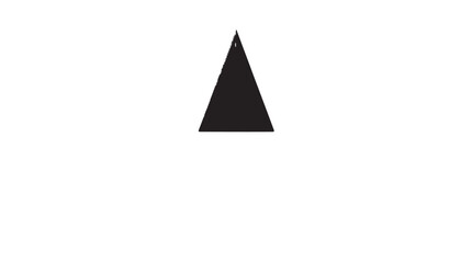 Fototapeta premium Geometric triangle icon, black shape, vector symbol, minimalist design element