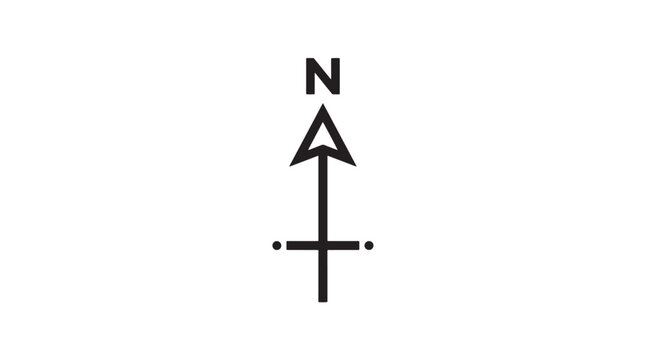 Compass, navigation symbol, directional icon, north arrow, vector