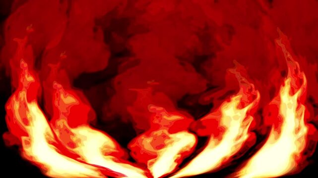 cartoon look fire smoke circle loop effects animation