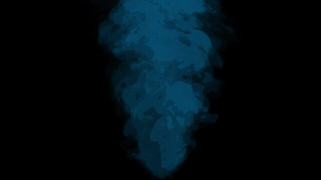 Blue cartoon look fire smoke circle loop effects animation