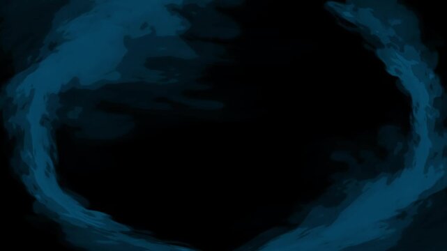 Blue cartoon look fire smoke circle loop effects animation