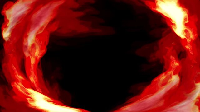 cartoon look fire smoke circle loop effects animation