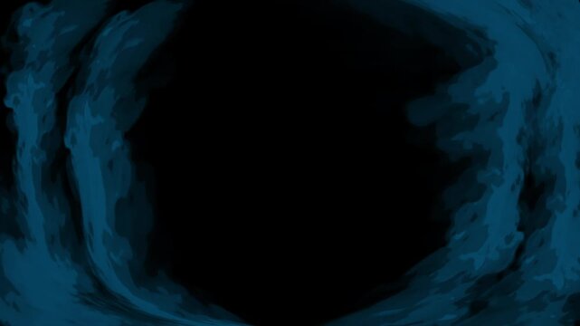 Blue cartoon look fire smoke circle loop effects animation