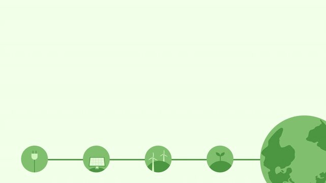 sustainability animation with copy space area for presentation