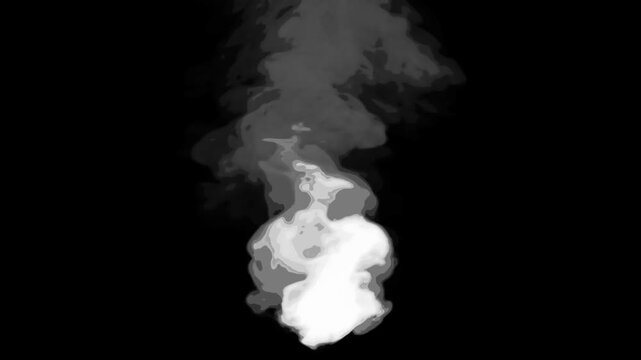 Black and white cartoon look smoke circle loop effects animation