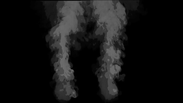 Black and white cartoon look smoke circle loop effects animation