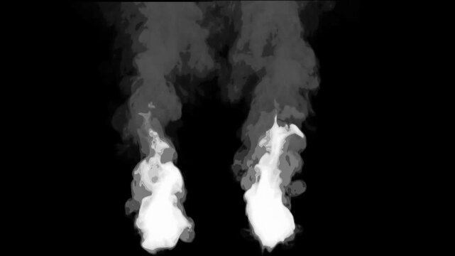 Black and white cartoon look smoke circle loop effects animation