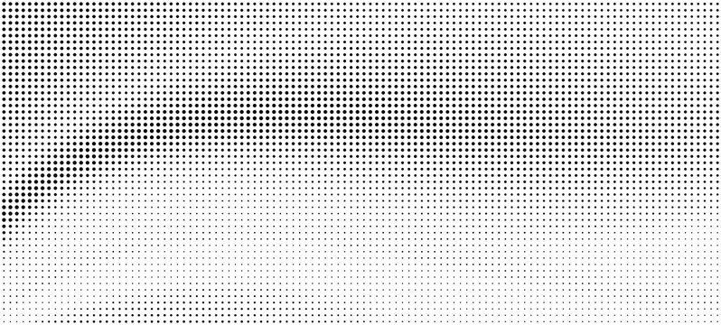 Monochrome halftone effect with dot matrix and varying density for abstract