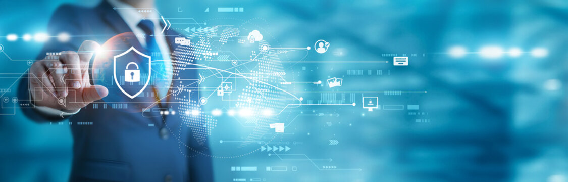 Compliance officer holding secure file. Data Privacy ensures personal and business information is collected, stored, and processed securely and ethically.