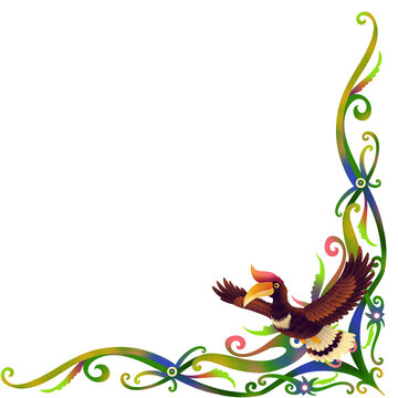 typical Dayak ethnic frame