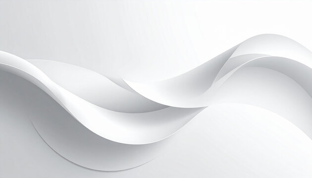 Elegant white wave design element with soft curves on a minimalist background