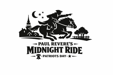 Paul Revere Midnight Ride Patriots Day Vector © Bima