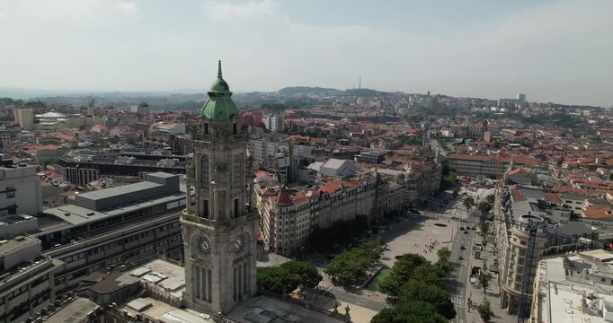 Cityscape View Of Camara Municipal Surrounded By Porto City