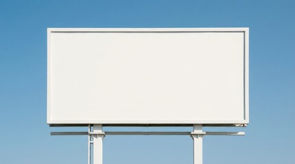 Obraz premium Blank Commercial Billboard Against Blue Sky.