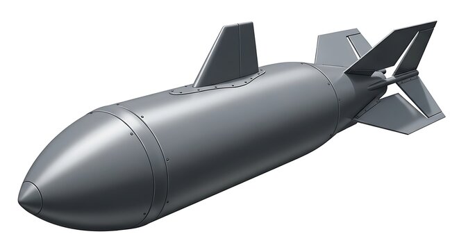 Aerial bomb or bomblet with fins