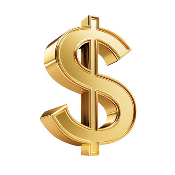 Three dimensional shiny golden dollar currency symbol icon rendered with dramatic lighting for finance concepts&nbsp;
