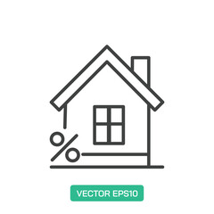Fototapeta premium Property Discount icon. Thin line icon&nbsp;vector