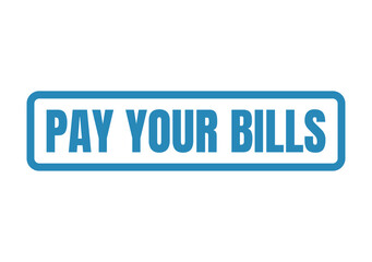 Obraz premium Blue ink stamp text that says pay your bills on a standard office documentation document style