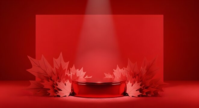 Happy canada day vibrant red maple leaves illuminate a festive celebration