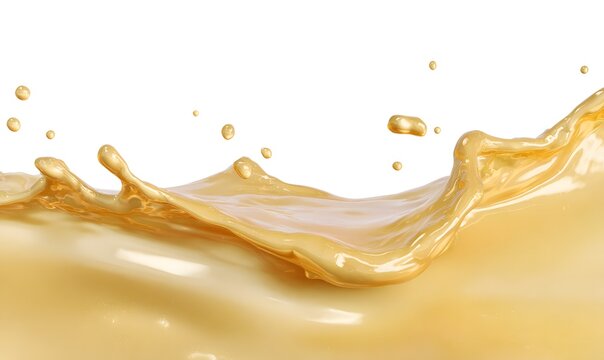 luxury gold liquid base rising from bottom edge, short and wide droplets, smooth continuous surface, perfectly clean composition