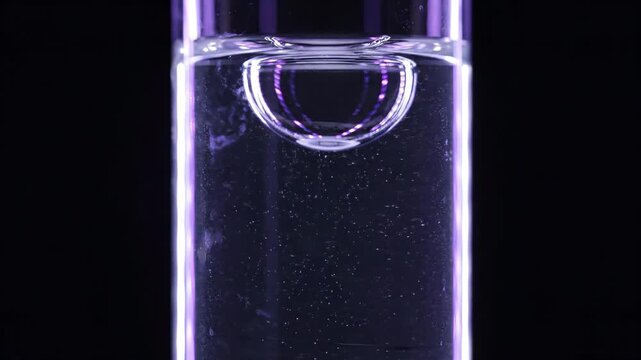Slow Rising Oxygen Bubble in Viscous Violet Longevity Oil