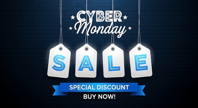 Cyber monday sale promotion discounts and special offers for online shopping