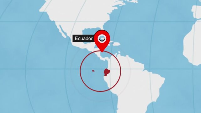 Ecuador Map Pointer with Global Context