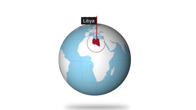 Libya Map Pointer with Global Context