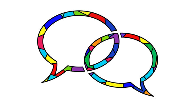 Colorful Speech Bubbles Communication Symbols.