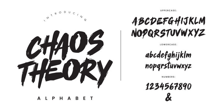 Chaos Theory aggressive brush display font for rock music festival poster and high energy sports apparel branding