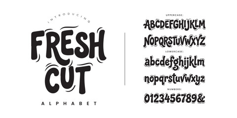 Fresh Cut organic playful display font with dynamic strokes for food packaging and natural eco friendly branding design © happy