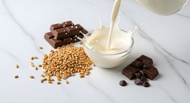 chocolate and milk on the table