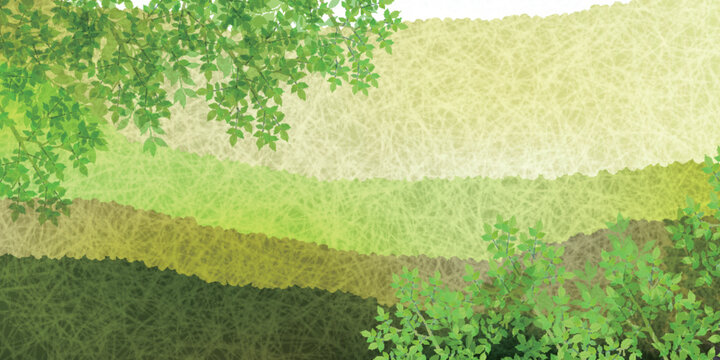 Lush Green Nature Landscape with Fresh Spring Leaves