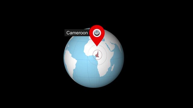 Cameroon Map Pointer with Global Context