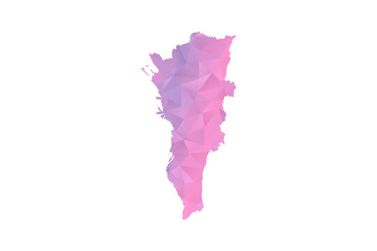 Manila Map - Polygon Style Vector Illustration in Pink and Purple Gradient, Low Poly Geometric Design, Isolated on White Background for Infographics and Education.