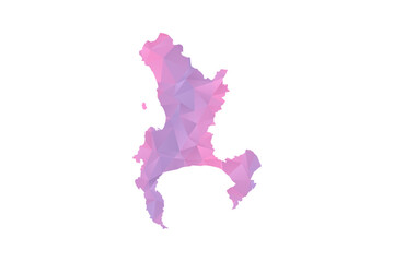 Obraz premium Cape Town Map - Polygon Style Vector Illustration in Pink and Purple Gradient, Low Poly Geometric Design, Isolated on White Background for Infographics and Education.