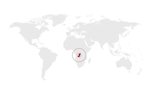 Congo Location on World Map with Pin Marker Illustration