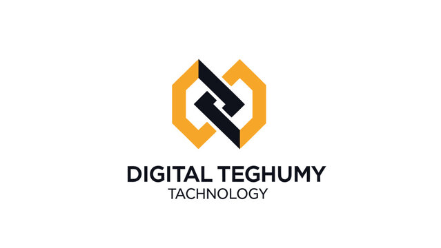 Abstract geometric logo design with interlocking shapes for digital technology.