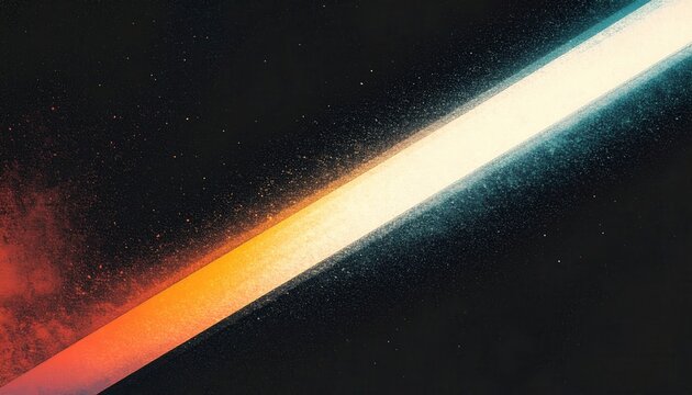 Un sabre laser brillant traversant l'espace avec des effets de particules rougeoyantes et une lueur bleue intense sur fond sombre.